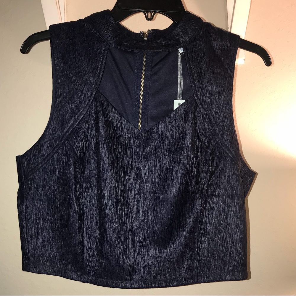 She + Sky Navy Blue Cocktail Top